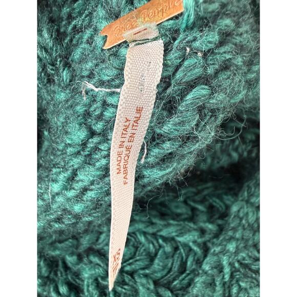 Free People Womens Chunky Cable Knit Wool Mohair Long Sleeve Green Sweater XS - Picture 7 of 8